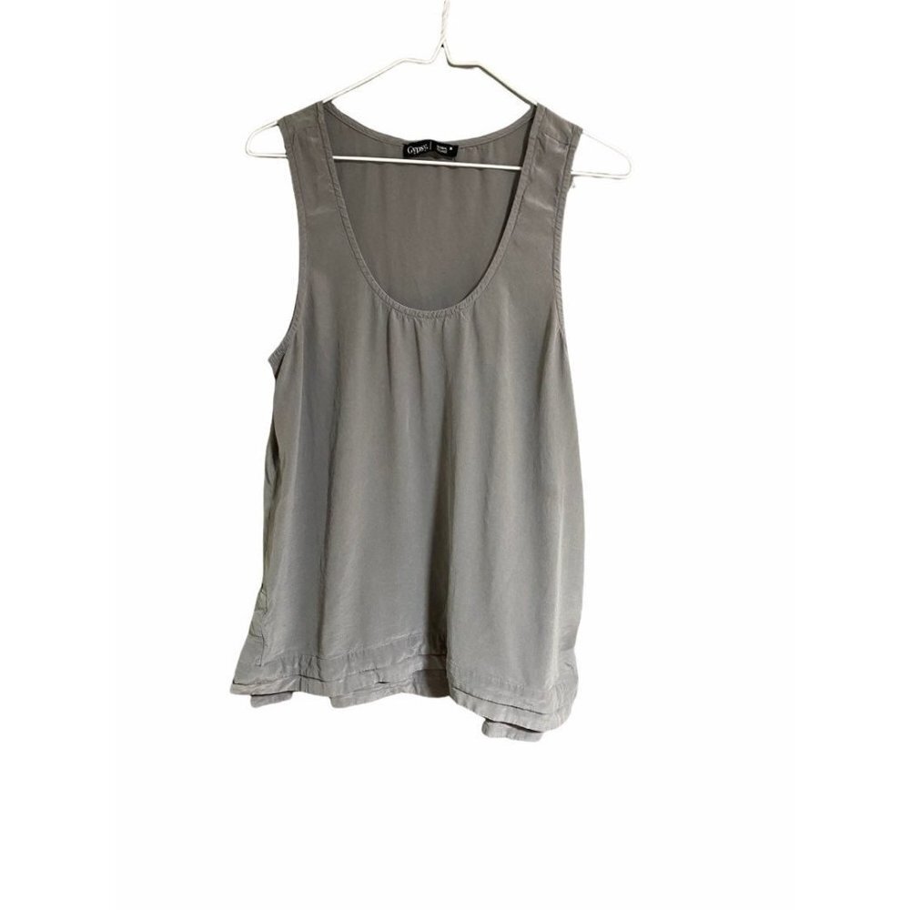 Cynthia Rowley Gray Sleeveless Scoop Neck Blouse